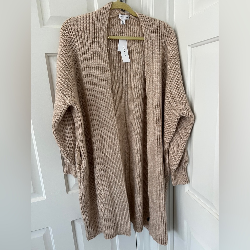 Cozy Tan Open-Front Sweater